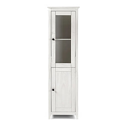 Pegane Vitrine avec 1 porte et 1 porte vitrée coloris blanc - Longueur 50 x Hauteur 180 x Profondeur 35 cm