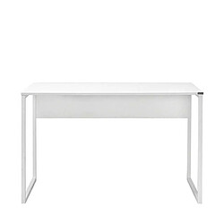Avis Pegane Bureau, Table d'ordinateur, table de travail coloris Blanc - Hauteur 77 x Longueur 120 x Profondeur 60 cm