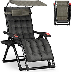 Vendos85 Fauteuil relax pliable zéro gravité avec parasol