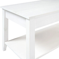 Acheter Pegane Table basse Table salon avec pieds coloris Blanc - Longueur 90 x Hauteur 45 x Profondeur 45 cm