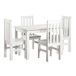 Avis Pegane Lot de 2 chaises de salle à manger en bois massif coloris Blanc - Longueur 39 x Hauteur 99 x Profondeur 44 cm