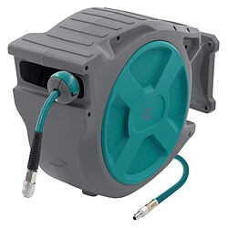 ECD Germany Enrouleur de Tuyau à Air Comprimé Automatique 30m + 2m avec Arrêt Intégré, Raccord 1/4 Pouces, Connexion Rapide, Support à Fixation Mural, Pression 15 bar, Pivotant à 180°, Diamètre 12 mm