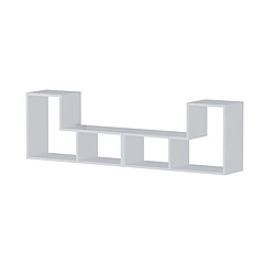 Pegane Ensemble de 2 meubles étagères modulables multifonction couleur Blanc- Longueur 183 x Hauteur 54 x Profondeur 30 cm