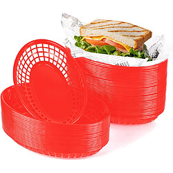 Vendos85 60 Paniers Alimentaires en Plastique Réutilisables rouge