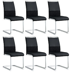 DZMDIP Chaises de salle à manger Lot de 6 - Cuir artificiel PU - Design ergonomique - Noir
