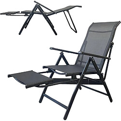 Vendos85 Chaise longue pliable réglable robuste et confortable