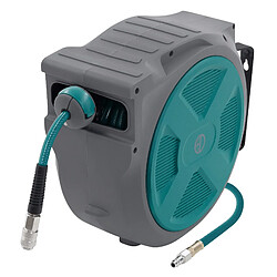 ECD Germany Enrouleur de Tuyau à Air Comprimé Automatique 20m + 2m avec Arrêt Intégré, Raccord 1/4 Pouces, Connexion Rapide, Support à Fixation Mural, Pression 15 bar, Pivotant à 180°, Diamètre 12 mm