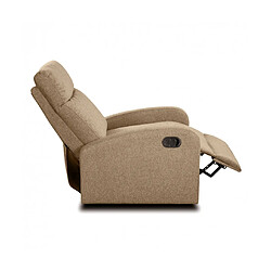 Pegane Fauteuil de relaxation inclinable manuel en tissu marron - Hauteur 95 x Longueur 95 x 97 cm