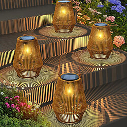 Vendos85 Lanterne solaire tissée à la main pour extérieur 