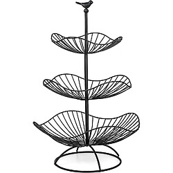 Vendos85 Corbeille à Fruits 3 Niveaux Noir – Grande Capacité