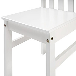Acheter Pegane Lot de 2 chaises de salle à manger en bois massif coloris Blanc - Longueur 39 x Hauteur 99 x Profondeur 44 cm