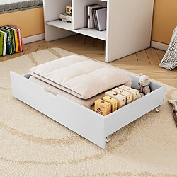 Blossom Paris Deux tiroirs de rangement sous le lit, MDF avec roulettes, blanc, 93x66.5x20 cm (tiroirs seulement)