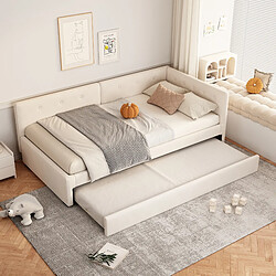Acheter Blossom Paris Daybed 90x200cm, lit de jour avec lit roulant, canapé-lit, simple, style minimaliste, beige