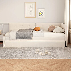 Avis Blossom Paris Daybed 90x200cm, lit de jour avec lit roulant, canapé-lit, simple, style minimaliste, beige