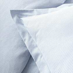Avis Cotton & Co Housse de couette en percale de coton tissé teint oxford bleu