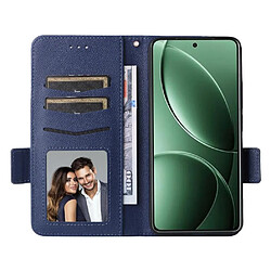 Acheter Tongez Étui Pour Xiaomi Redmi K80 Boucle latérale Titulaire de fentes pour cartes Portefeuille Cuir PU Magnétique Bleu