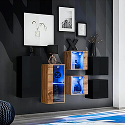 Paris Prix Meuble de Rangement Switch SBIV 320cm Noir & Naturel