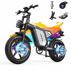 JANSNO X60 - Vélo Électrique adulte Dual Moteurs 1500W - Batterie 48V 23Ah - Autonomie 100km - Shimano 7 Vitesses - Pneus 20x4.0" VTT