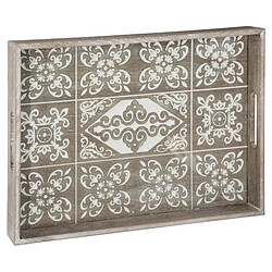 Atmosphera Plateau de Service à Motifs Eté 40cm Naturel