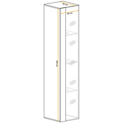 Avis Paris Prix Vitrine Murale LED Switch 180cm Gris