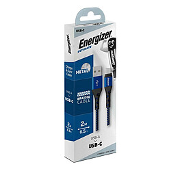 Acheter ENERGIZER Câble de Charge et de Données USB-A vers USB-C en Nylon Tressé 2m Anti-nœud Bleu