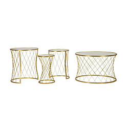 Paris Prix Lot de 4 Tables d'Appoint Design Noah 70cm Or