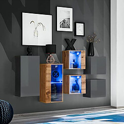 Paris Prix Meuble de Rangement Switch SBIV 320cm Gris & Naturel