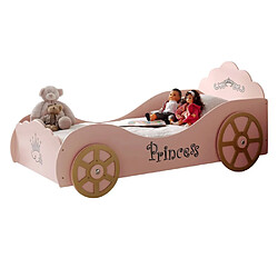 Paris Prix Pack - Lit Enfant & Matelas Voiture 90x200cm Rose