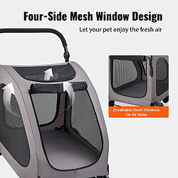Vevor Poussette chien 4 roues freins, charge 73kg, hauteur réglable, Oxford 600D pas cher