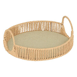 Atmosphera Lot de 2 Plateaux Ronds Ali 35cm Naturel