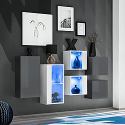 Paris Prix Meuble de Rangement Switch SBIV 320cm Gris & Blanc 