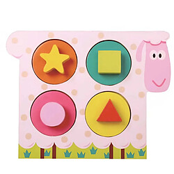 Top Bright Puzzle d'Encastrement 5 pièces en Bois Enfant Motif Mouton 22×18cm Rose