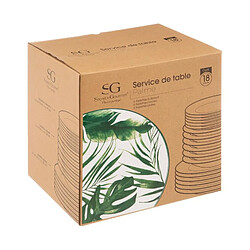 Acheter But Service de vaisselle 18 pièces PALME Vert / Blanc