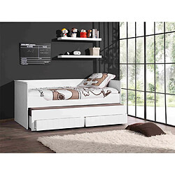 Paris Prix Pack - Lit Capitaine Enfant & Étagère Robin 90x200cm Blanc