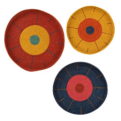 Paris Prix Lot de 3 Plateaux Déco African 50cm Multicolore