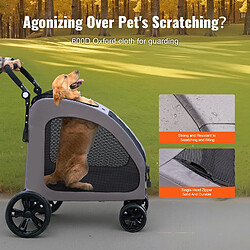 Acheter Vevor Poussette chien 4 roues freins, charge 73kg, hauteur réglable, Oxford 600D