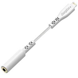 ENERGIZER Adaptateur Audio Lightning vers Jack 3.5mm 11cm Certifié MFi Blanc