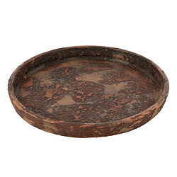 Paris Prix Plateau Déco en Terre Cuite Flower 40cm Marron