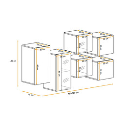Acheter Paris Prix Meuble de Rangement Switch SBIV 320cm Gris & Blanc