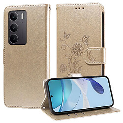 Flip Étui Pour 4G Realme C71 Cuir Fentes à cartes Fleur Flip Doré Flip Étui Pour 4G Realme C71 Cuir Fentes à cartes Fleur Flip GANGXUN Doré