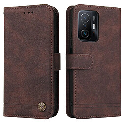 Étui Pour Xiaomi 11T Longue sangle Supports de fente pour carte Antichoc Sangle courte Portefeuille Marron Étui Pour Xiaomi 11T Longue sangle Supports de fente pour carte Antichoc Sangle courte Portefeuille GANGXUN Marron