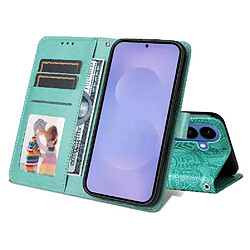 Étui Pour Samsung Galaxy S26 Cuir Flip Fentes pour cartes Housse de protection Vert