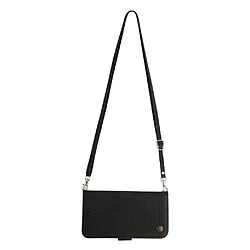 Acheter Flip Étui Pour Motorola Moto G55 5G Portefeuille Antichoc Longue sangle Sangle courte Supports de fente pour carte Noir