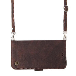 Avis Étui Pour Xiaomi 11T Longue sangle Supports de fente pour carte Antichoc Sangle courte Portefeuille Marron