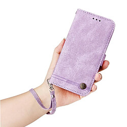 Avis Flip Étui Pour Xiaomi 13T Longue sangle Supports de fente pour carte Antichoc Sangle courte Portefeuille Violet