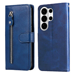 Étui Pour Samsung Galaxy S26 Ultra Fermeture éclair Housse de protection Cuir Supports de fente pour carte Bleu