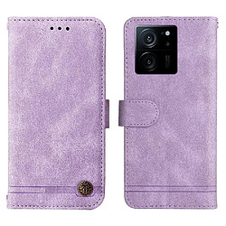 Acheter Flip Étui Pour Xiaomi 13T Longue sangle Supports de fente pour carte Antichoc Sangle courte Portefeuille Violet