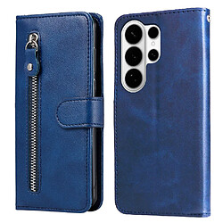 Étui Pour Samsung Galaxy S26 Ultra Fermeture éclair Housse de protection Cuir Supports de fente pour carte Bleu
