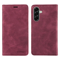 Étui Pour Samsung Galaxy A57 Portefeuille Folio Cuir PU Magnétique Protecteur Rouge