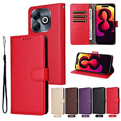 Avis Flip Étui Pour TECNO Spark GO 2024 4G Fente pour crad Support de voiture magnétique Portefeuille Chargement sans fil Rouge